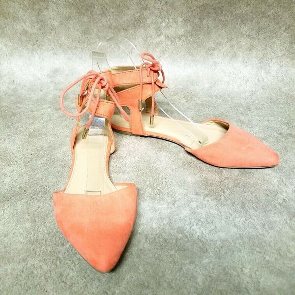 Charlotte Russe Womens Ariel Size 6 Pink Ankle Strap D'Orsay Pointed Toe Flats - Picture 6 of 10